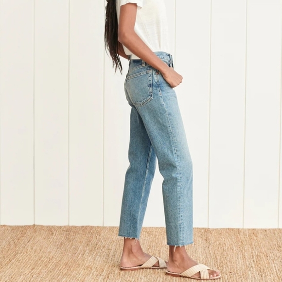 Re/ Done Jeans 70's Stove Pipe Mid Wash Raw Hem - Picture 5 of 15